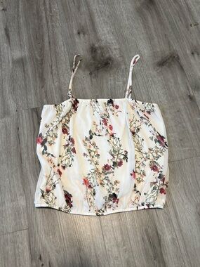 SOLD Floral White Spaghetti Strap Camisole
